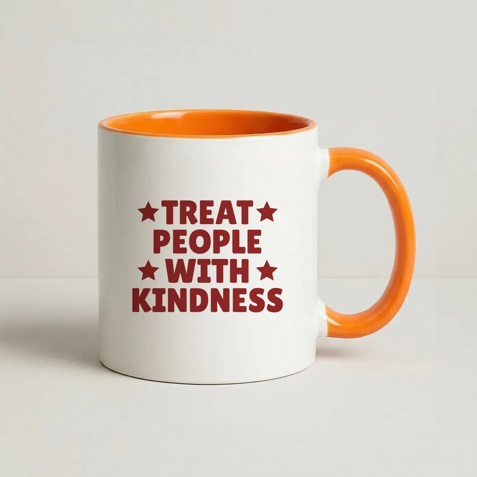 Treat People With Kindness Coffee Orange Mug