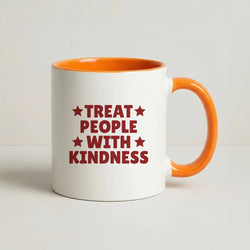 Treat People With Kindness Coffee Orange Mug