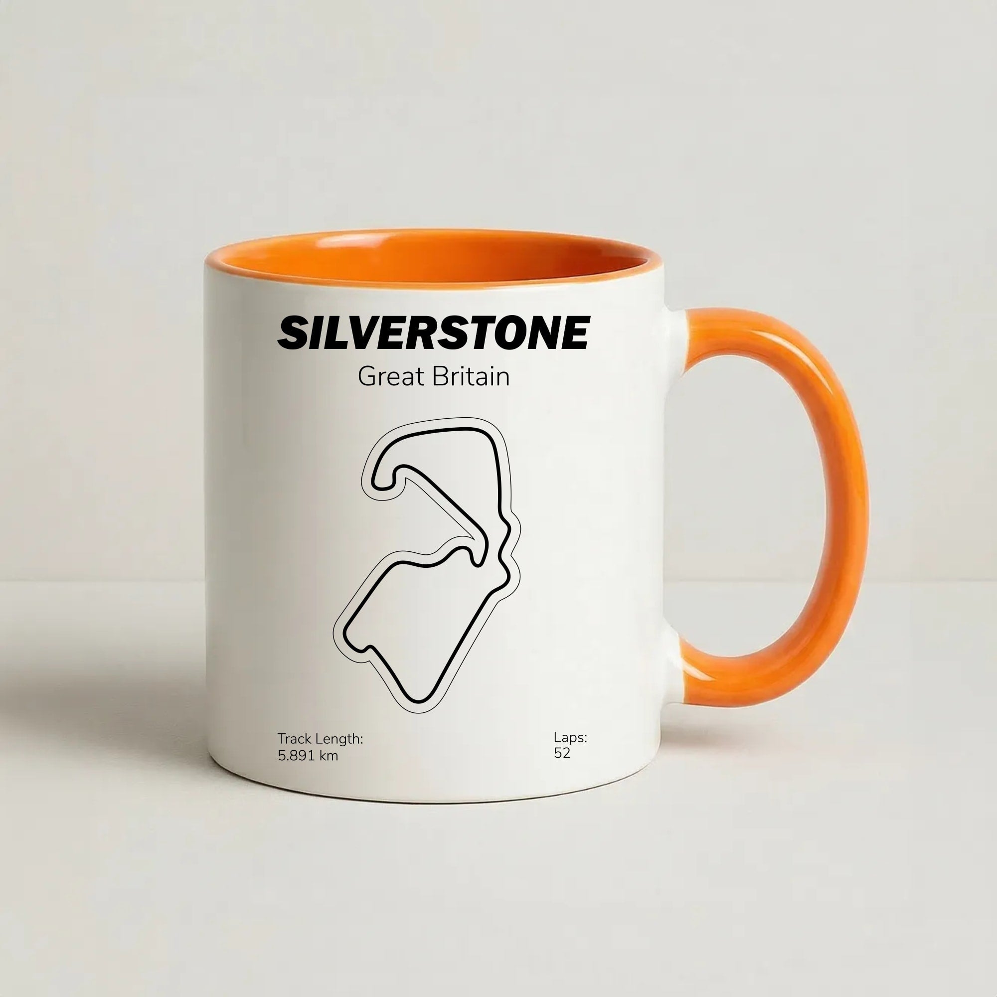 Silverstone Circuit Coffee Orange Mug