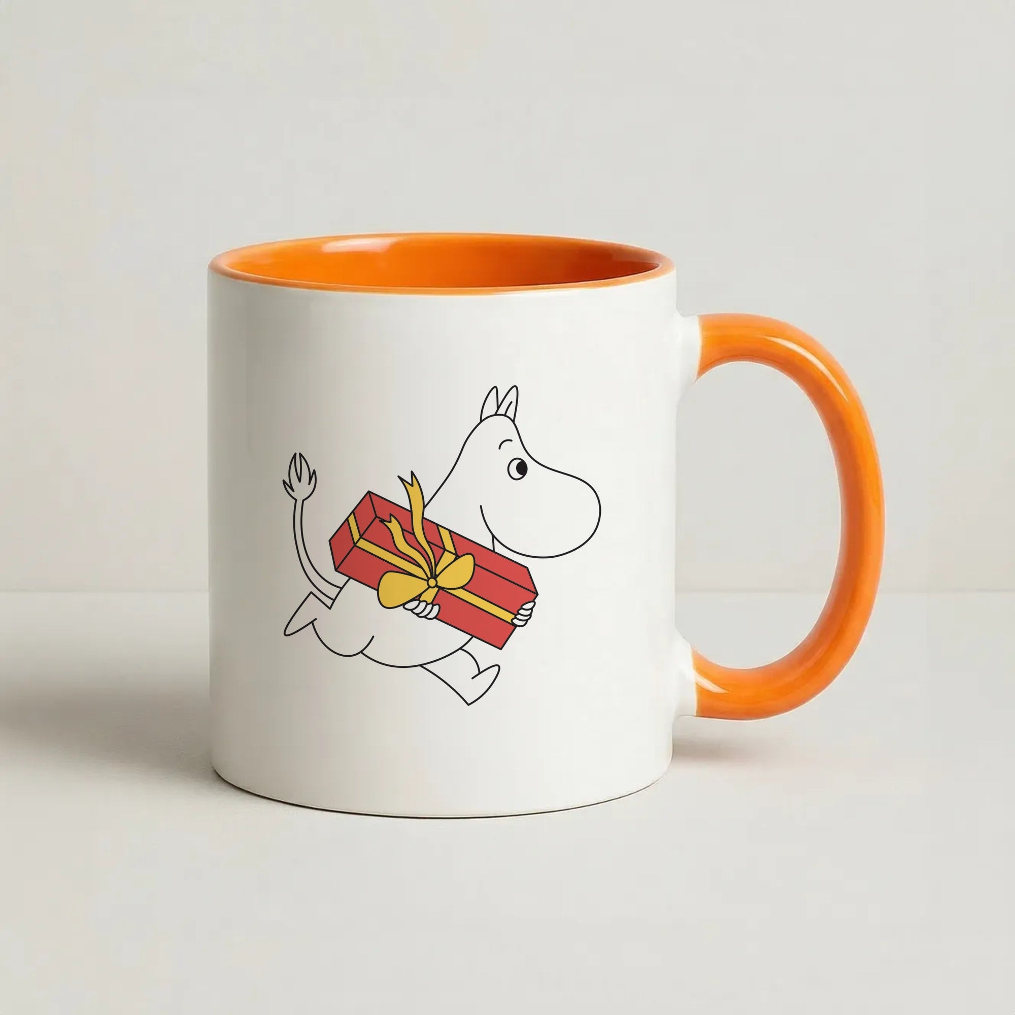 Red Present Moom Coffee Orange Mug