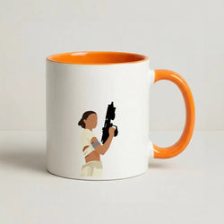 Leia With Gun Coffee Orange Mug