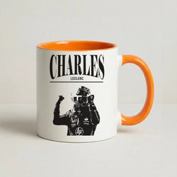 Charles Red And Gold Coffee Orange Mug