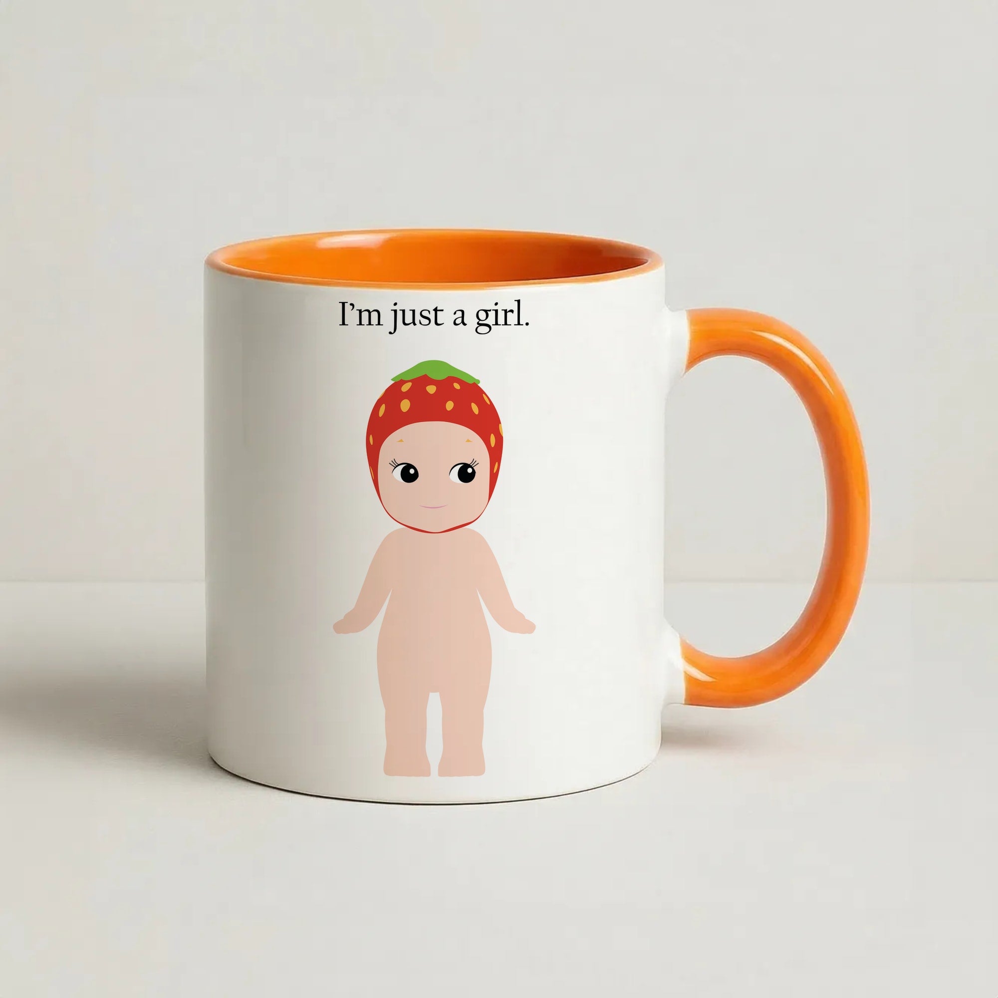 I'm Just A Girl Coffee Orange Mug