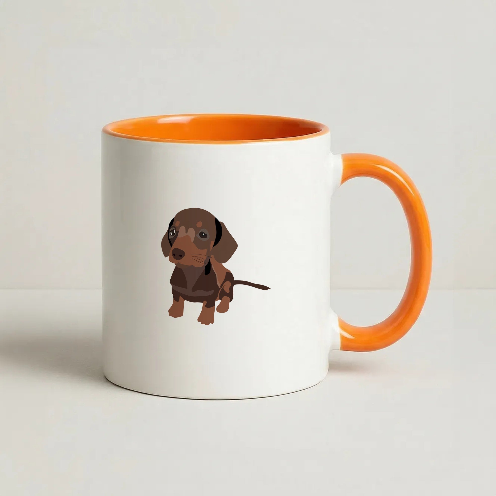 Brown - Dachshunds Coffee Orange Mug