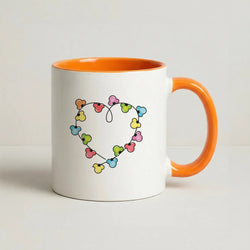Cartoon Mouse Christmas Fairylights Heart Coffee Orange Mug
