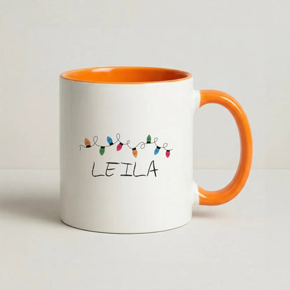 Fairy Lights - Personalised Stranger Coffee Orange Mug