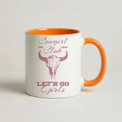Cowgirl Club Coffee Orange Mug