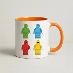 Bricks Figures Rainbow Coffee Orange Mug