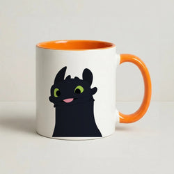 Black Fury Dragon Coffee Orange Mug
