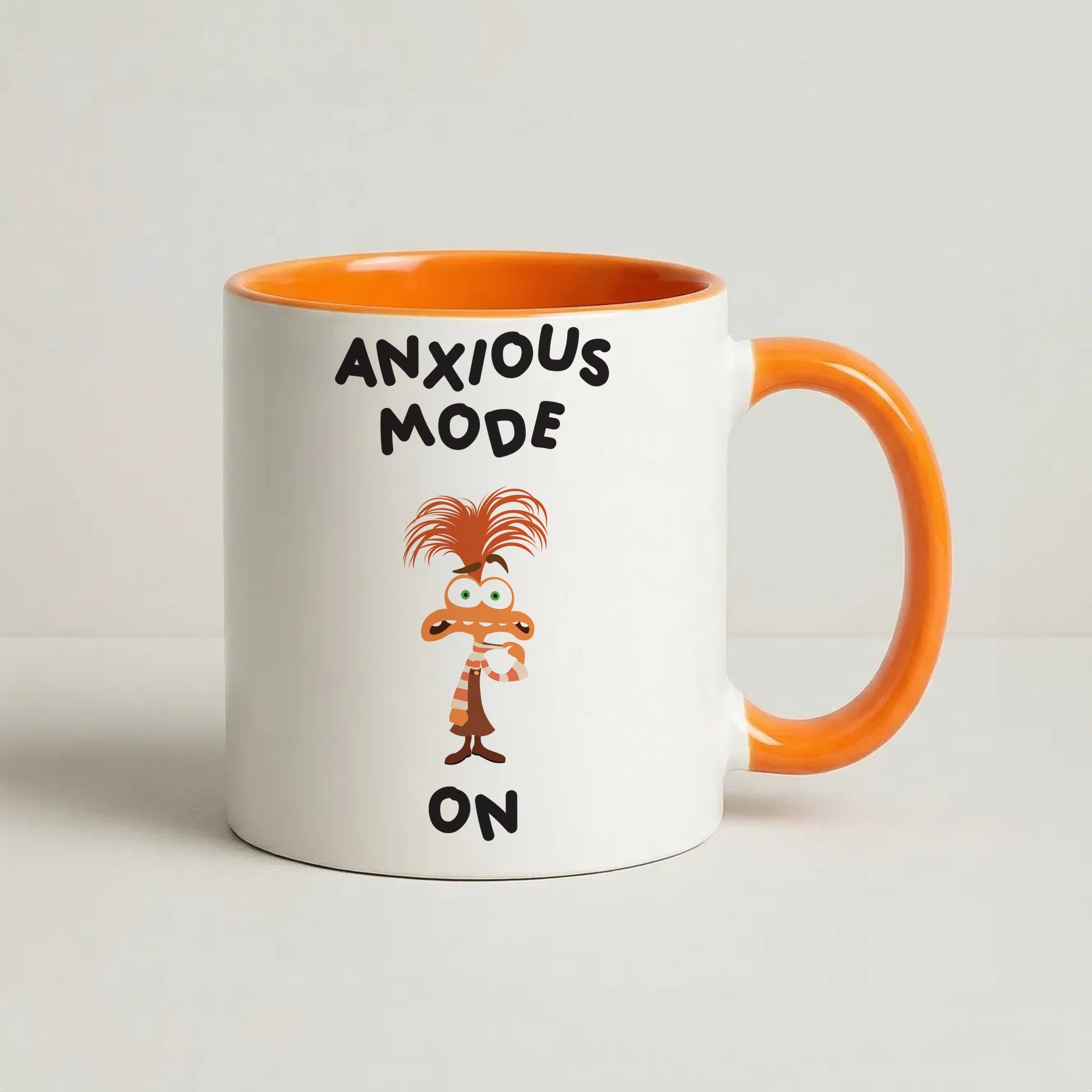 Anxious Mode On - Inside Out Coffee Orange Mug