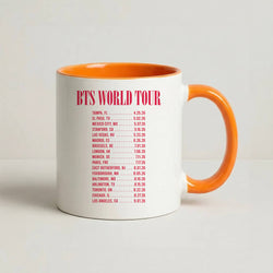 K-Pop Band World Tour List 2026 Coffee Orange Mug
