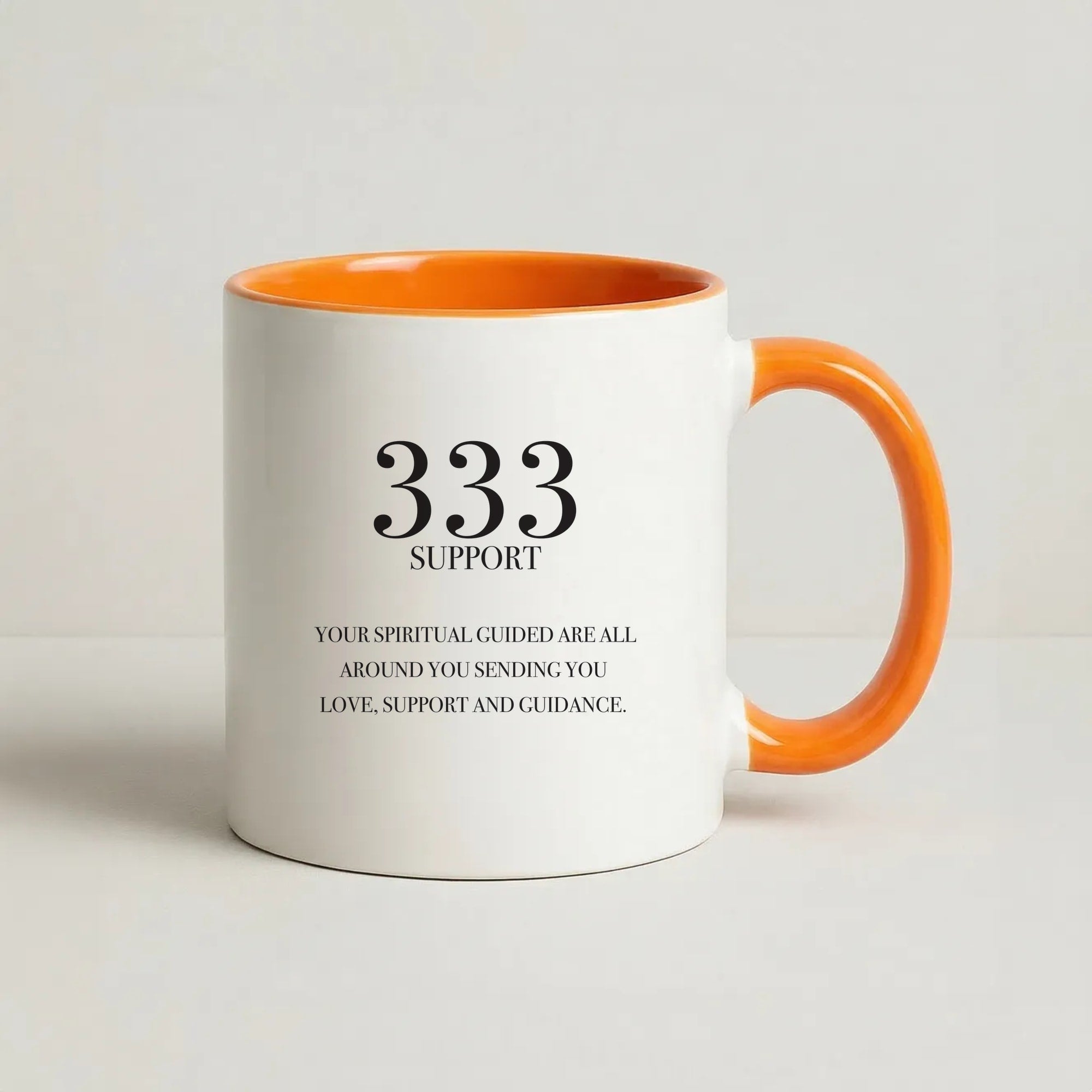 333 - Angel Numbers Coffee Orange Mug