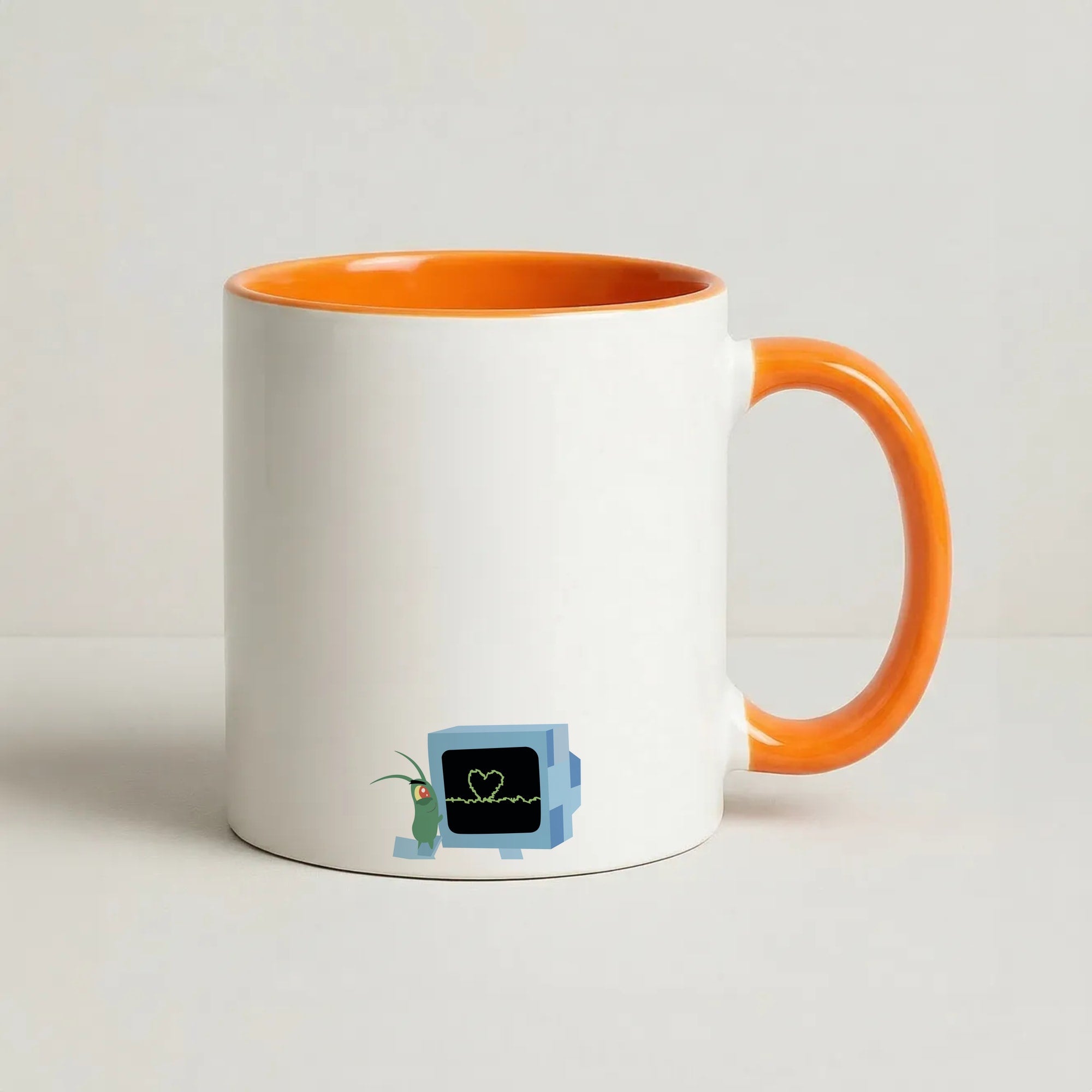 Plankton And Karen Coffee Orange Mug