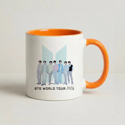 K-Pop Band Tour Pastel Blue Coffee Orange Mug