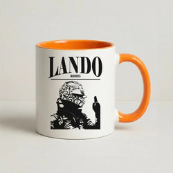 Lando Black And Green  Coffee Orange Mug