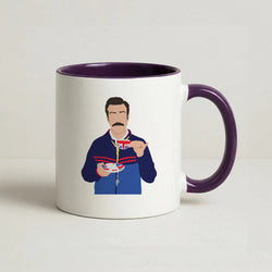 Ted Drinking Tea Coffee Purple Mug