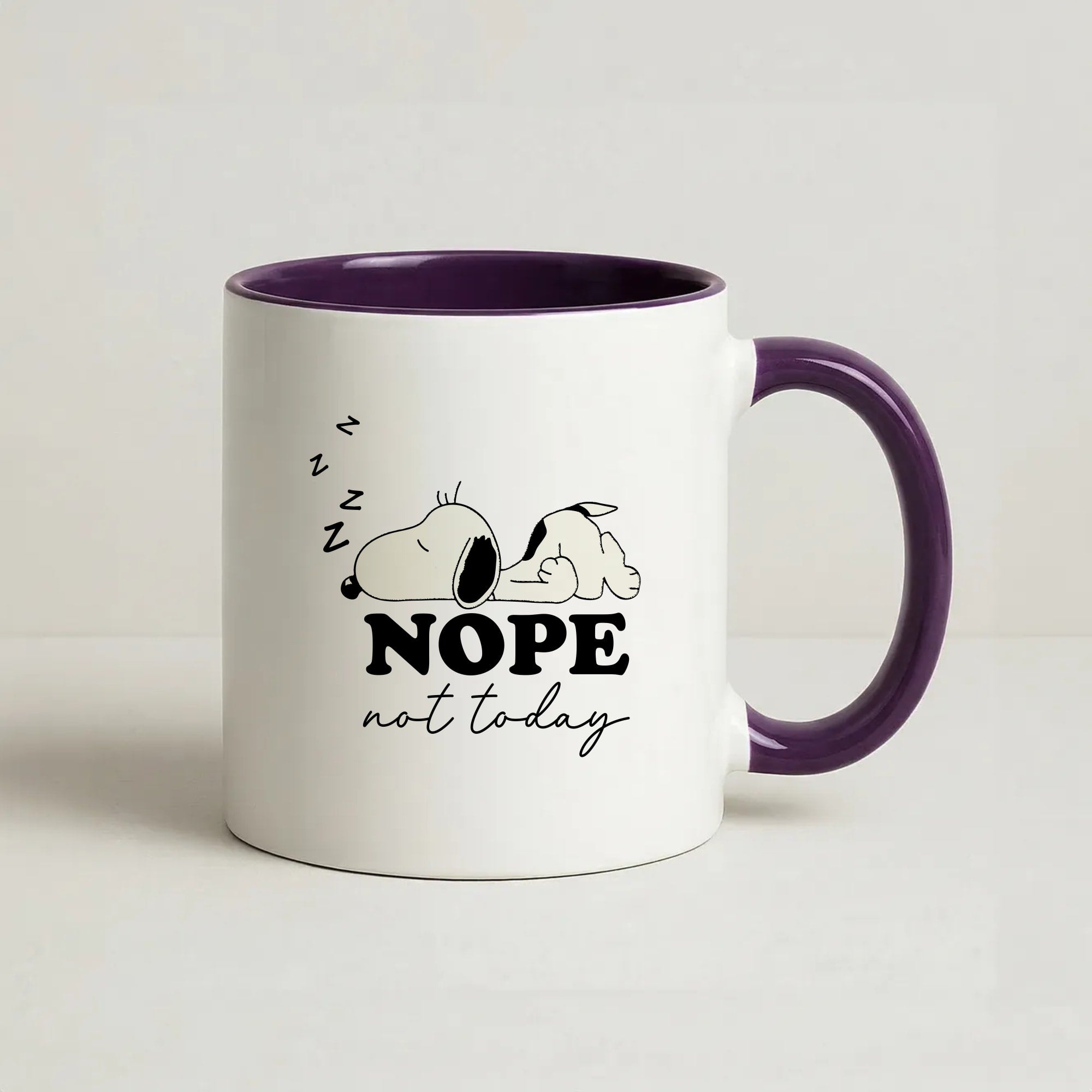 Nope, Not Today Coffee Purple Mug