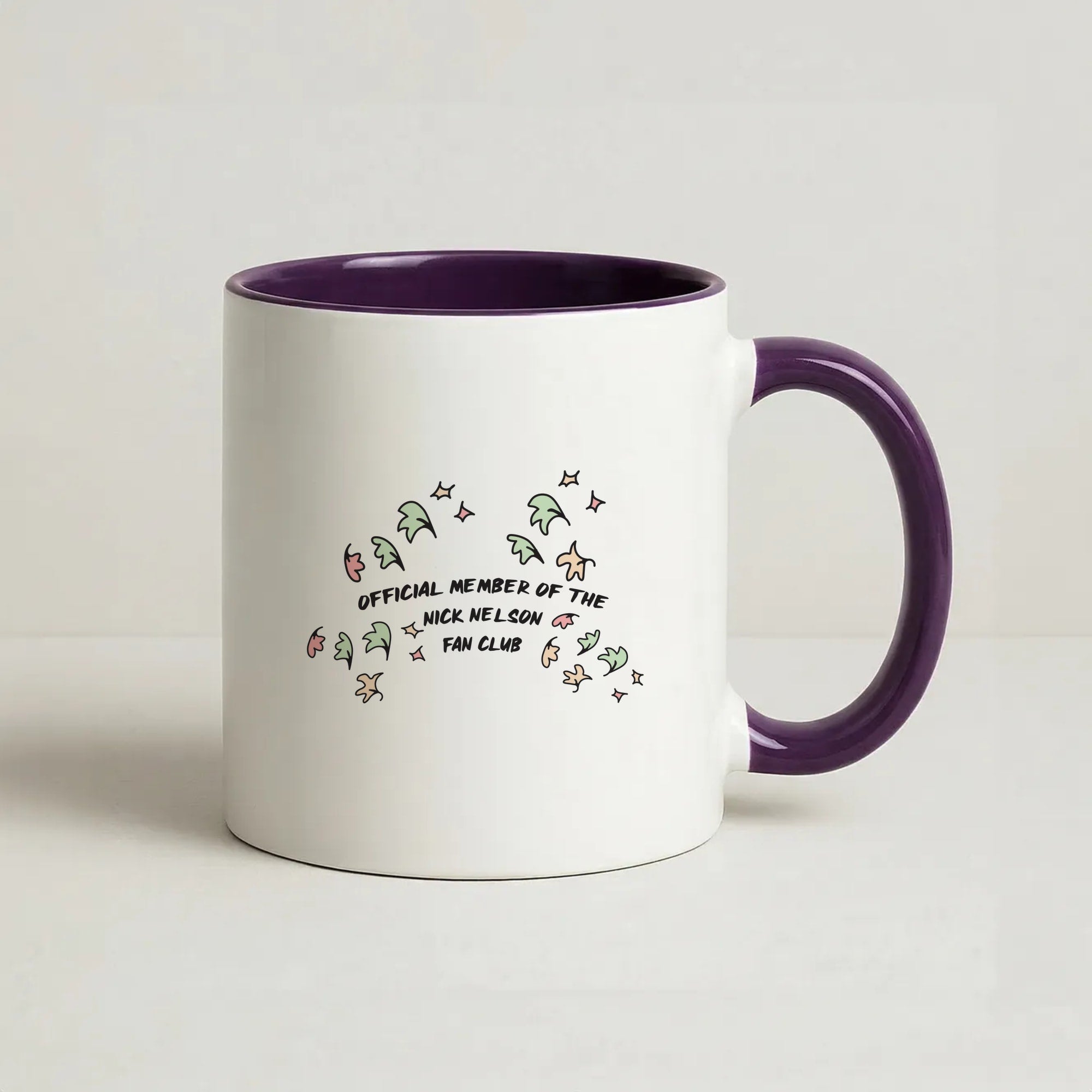 Official Member Of The Nick Nelson Fan Club - Heart TV Coffee Purple Mug
