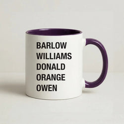 Take Band Members Names Coffee Purple Mug