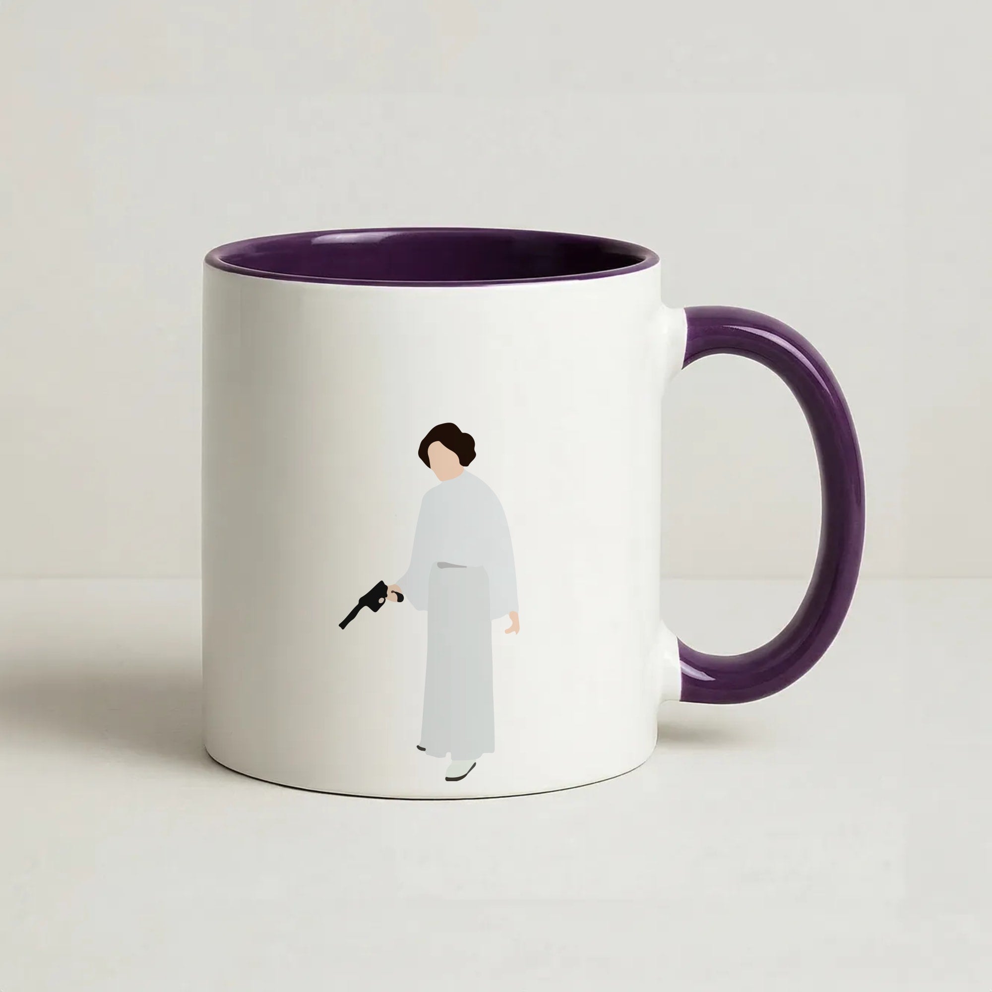 Leia Faceless With Gun Coffee Purple Mug