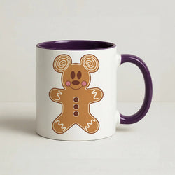 Cartoon Mouse Gingerbread Coffee Purple Mug