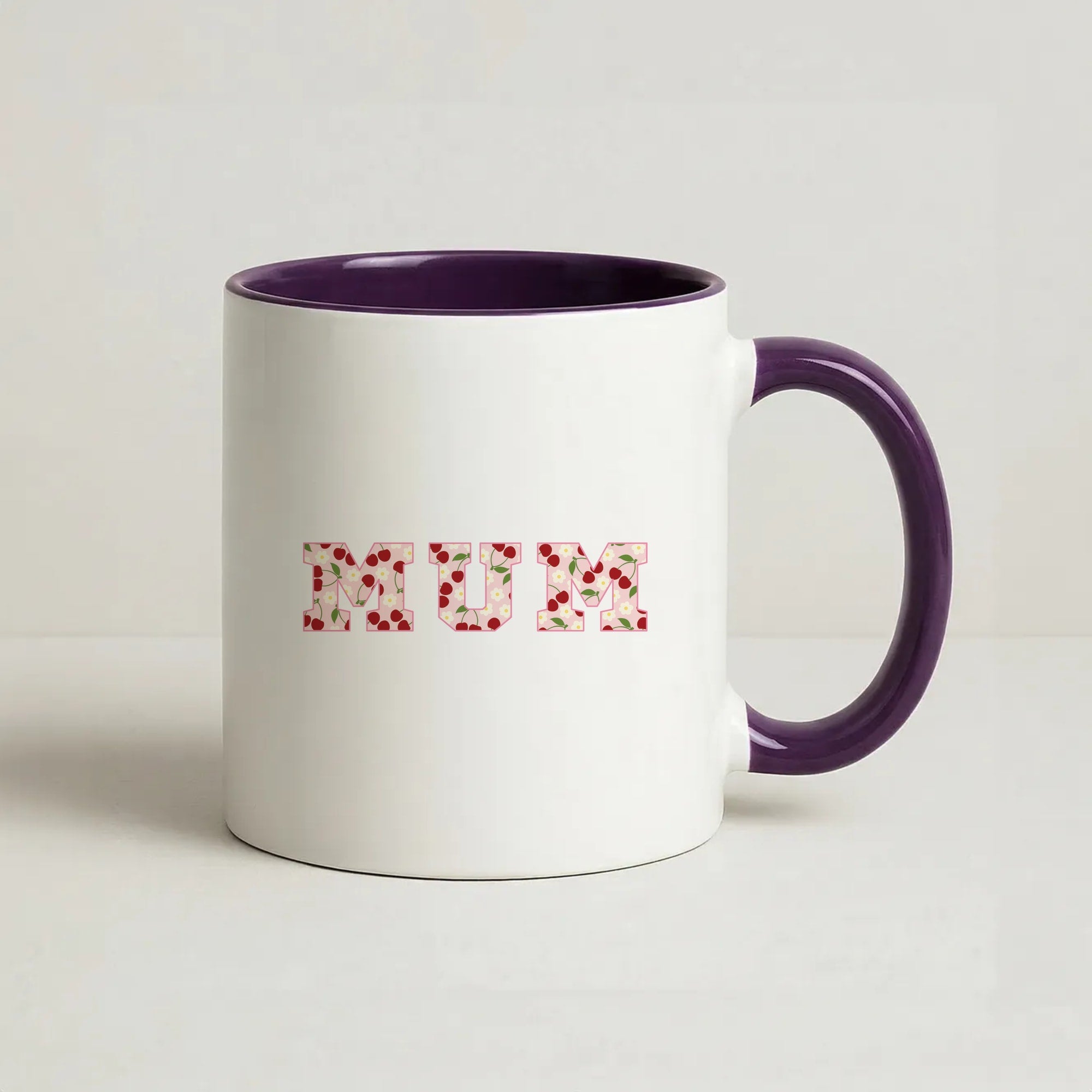Floral Varsity Mum Coffee Purple Mug