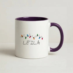 Fairy Lights - Personalised Stranger Coffee Purple Mug