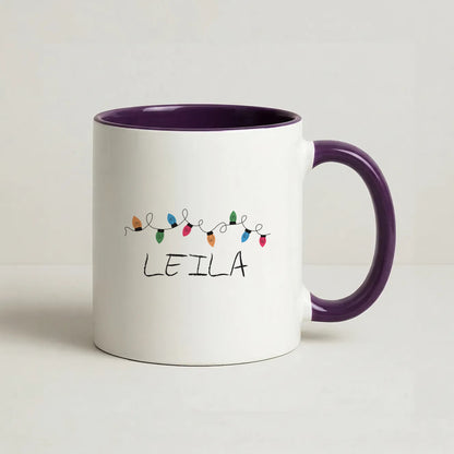 Fairy Lights - Personalised Stranger Coffee Purple Mug