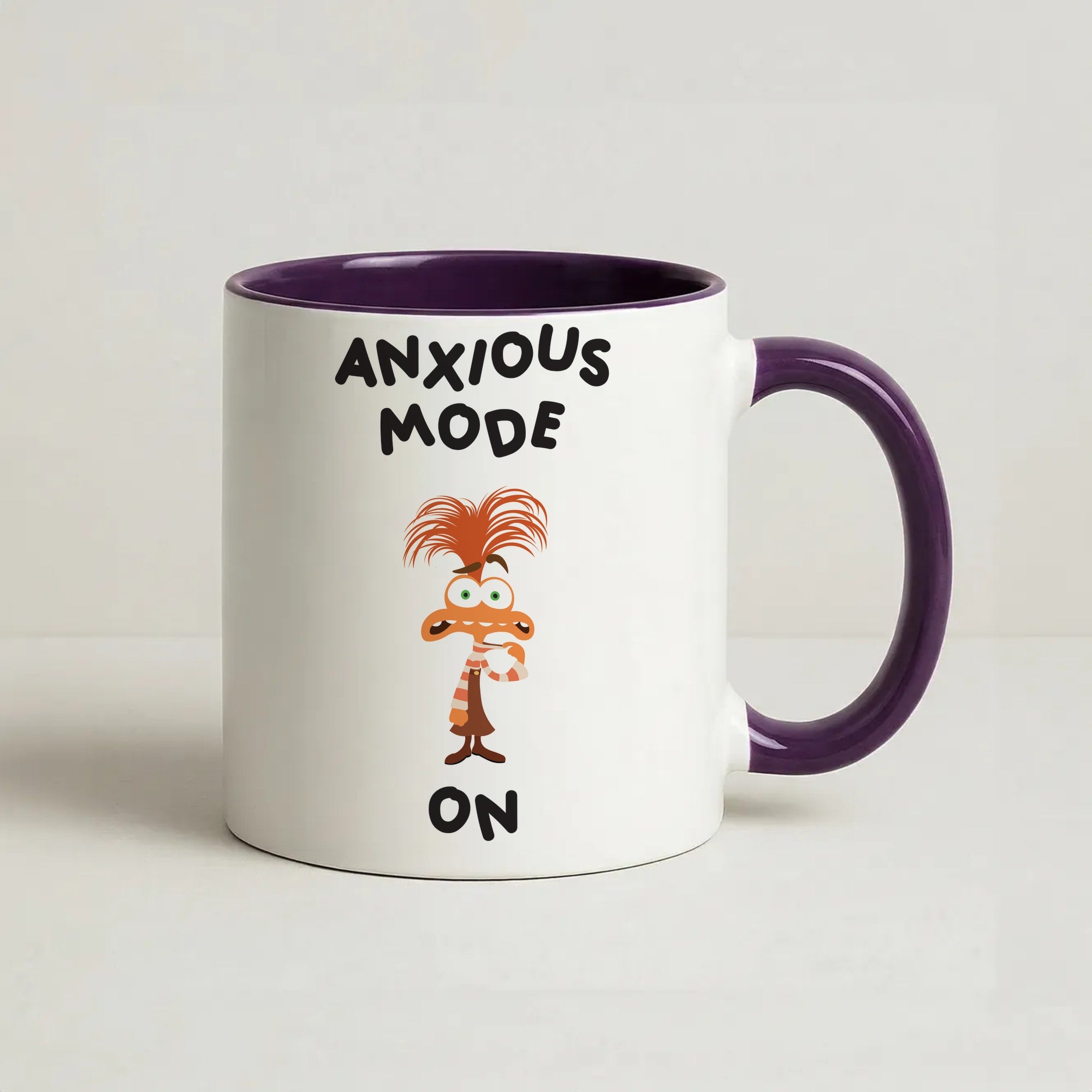 Anxious Mode On - Inside Out Coffee Purple Mug