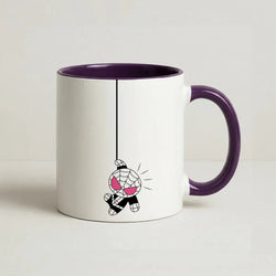 Black Hanging Spider Hero  Coffee Purple Mug