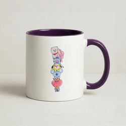 K-Pop Band BT21 Drawing Coffee Purple Mug