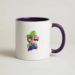 Running Luigi - Mario Coffee Purple Mug