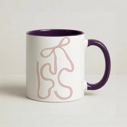 Black Ribbon Coffee Purple Mug