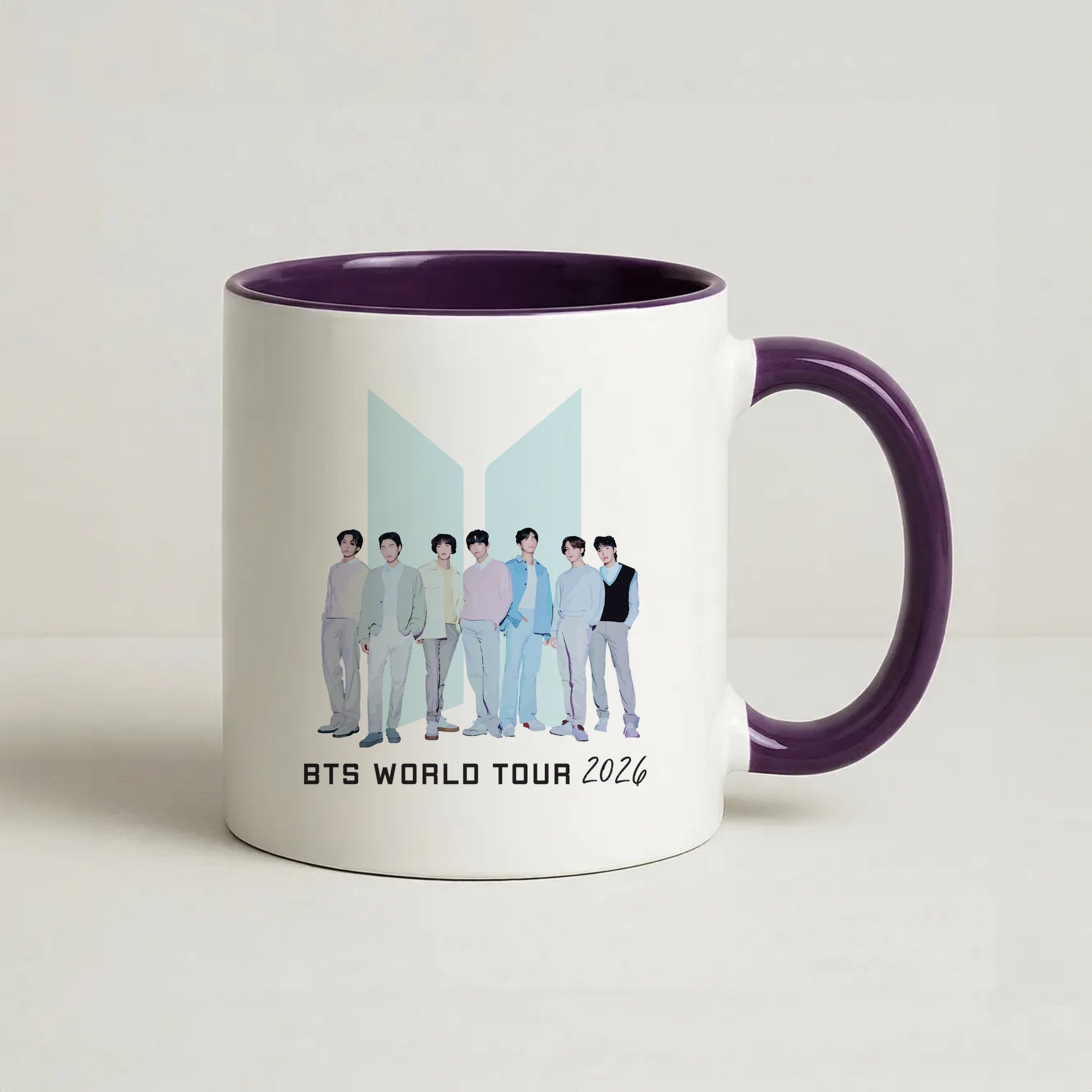 K-Pop Band Tour Pastel Blue Coffee Purple Mug