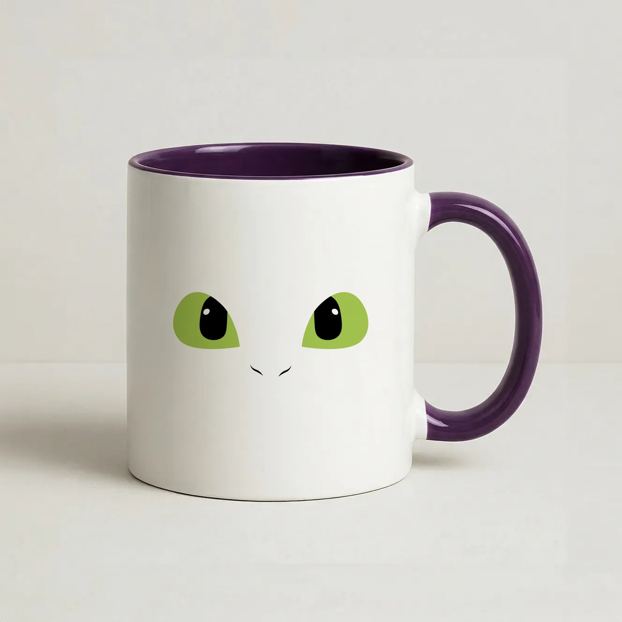 Black Fury Dragon Face Coffee Purple Mug