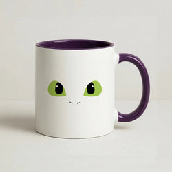 Black Fury Dragon Face Coffee Purple Mug