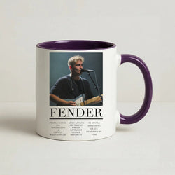 Fender Orange Song List Coffee Purple Mug