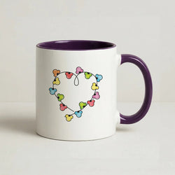 Cartoon Mouse Christmas Fairylights Heart Coffee Purple Mug