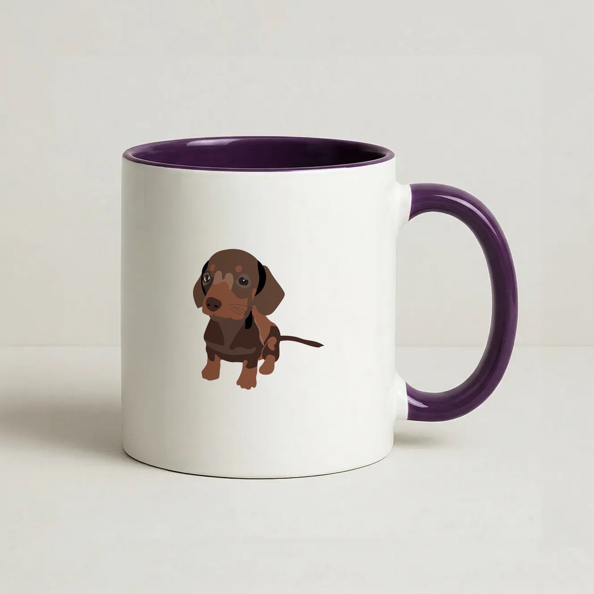 Brown - Dachshunds Coffee Purple Mug