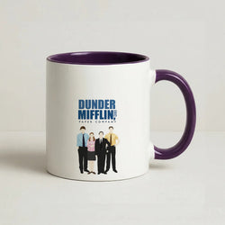 Office Cartoon - Dunder Mifflin Coffee Purple Mug