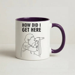 How Did I Get Here Outline Coffee Purple Mug