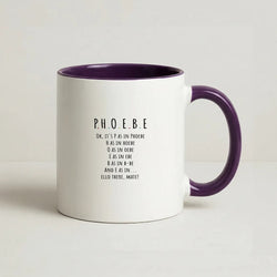 Spelling Phoebe Coffee Purple Mug