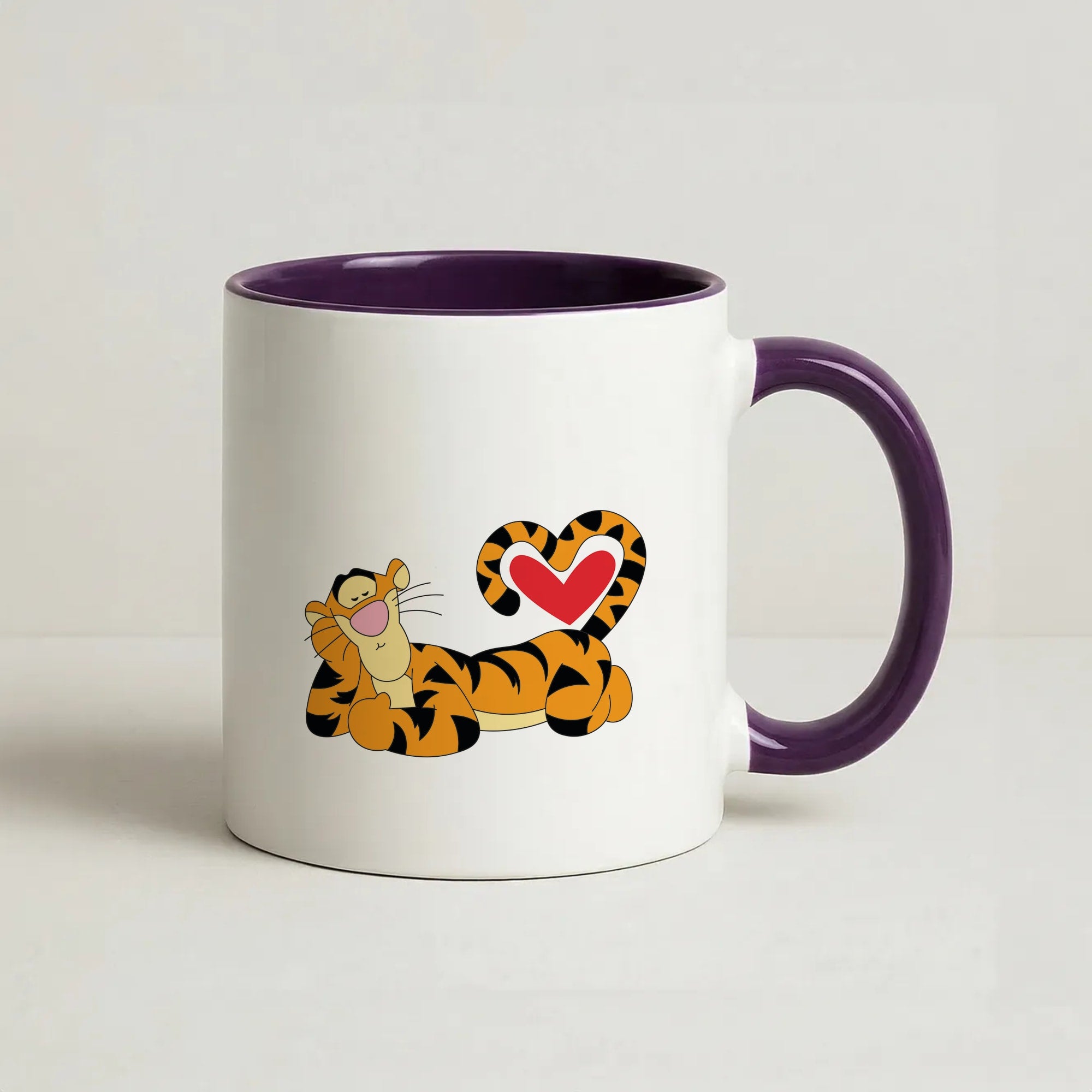 Tiger Valentine's Coffee Purple Mug