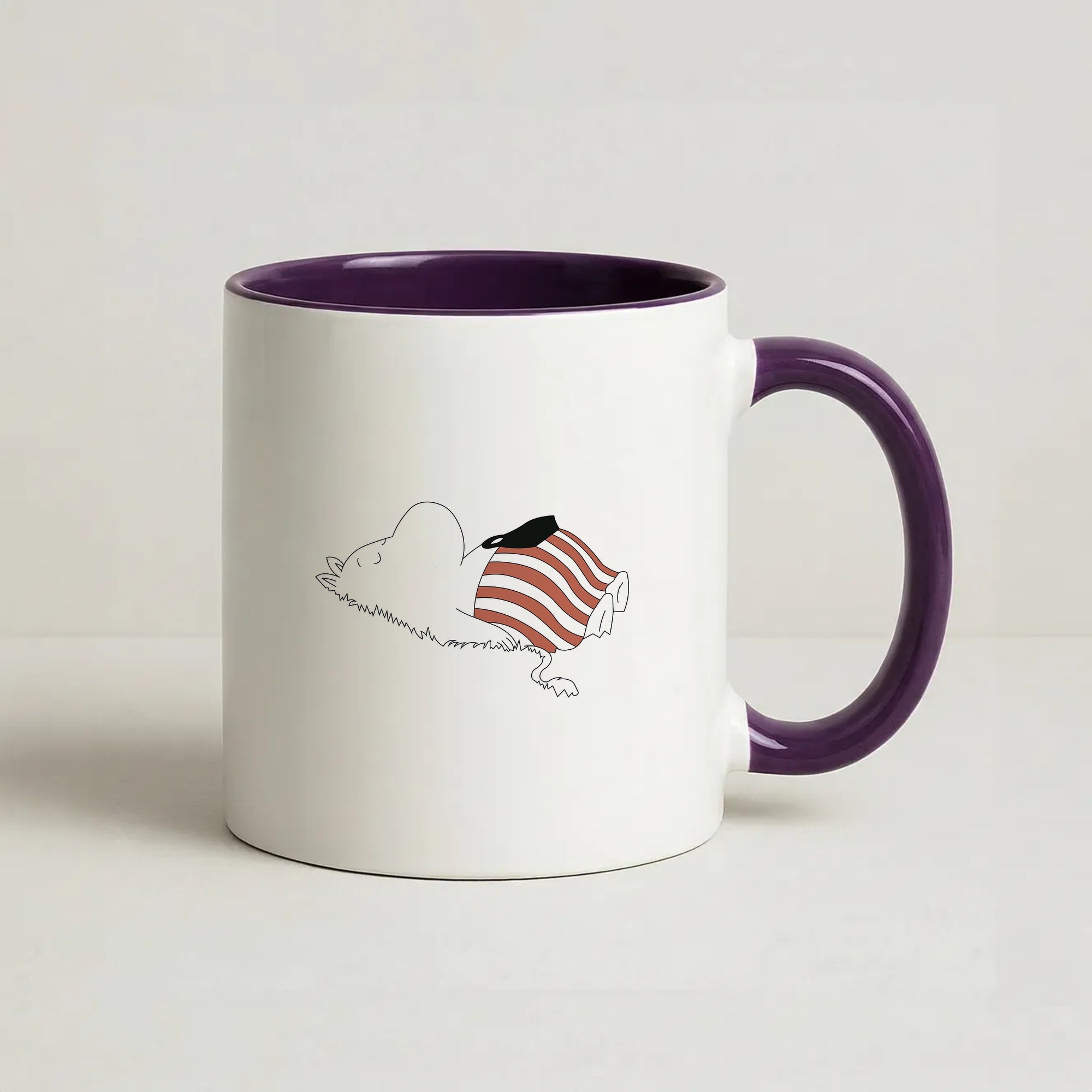 Moom On Grass Coffee Purple Mug