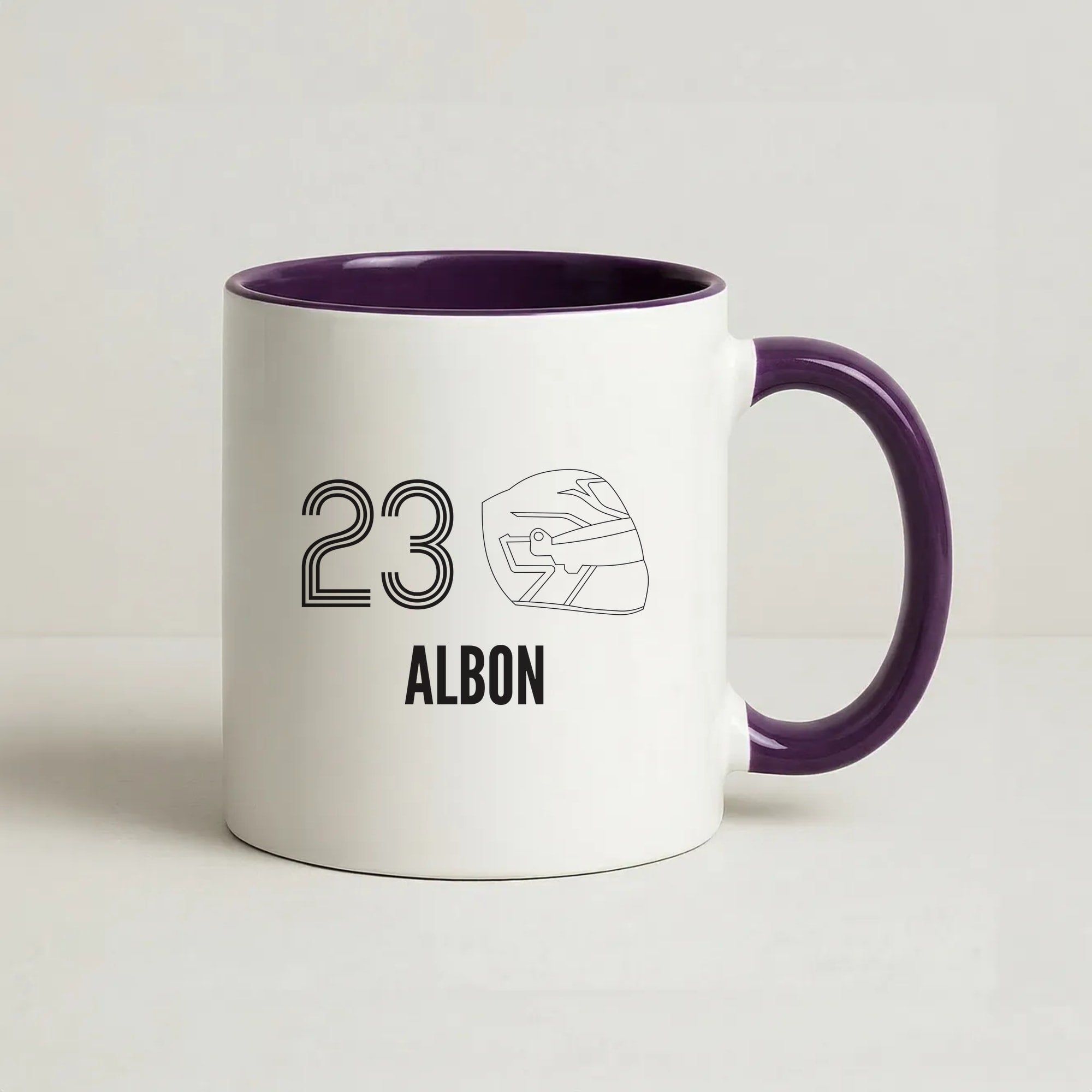Albon Helmet 2026 Coffee Purple Mug