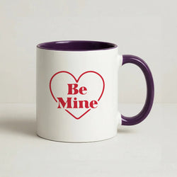 Be Mine Stripey Coffee Purple Mug