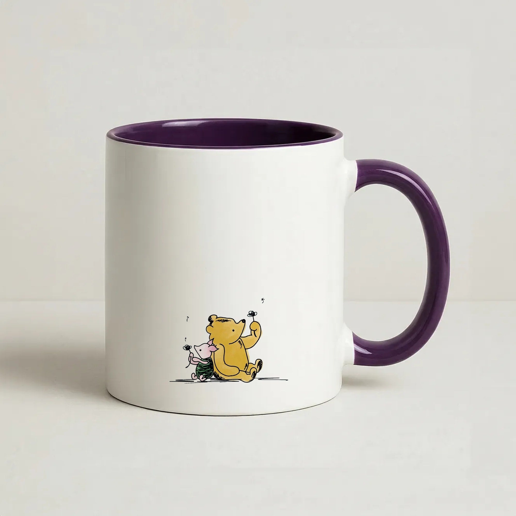 Winnie & Pig Coffee Purple Mug