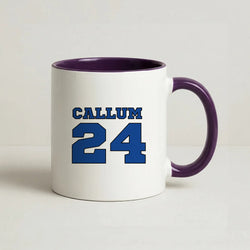 Dark Blue - Personalised Football Coffee Purple Mug