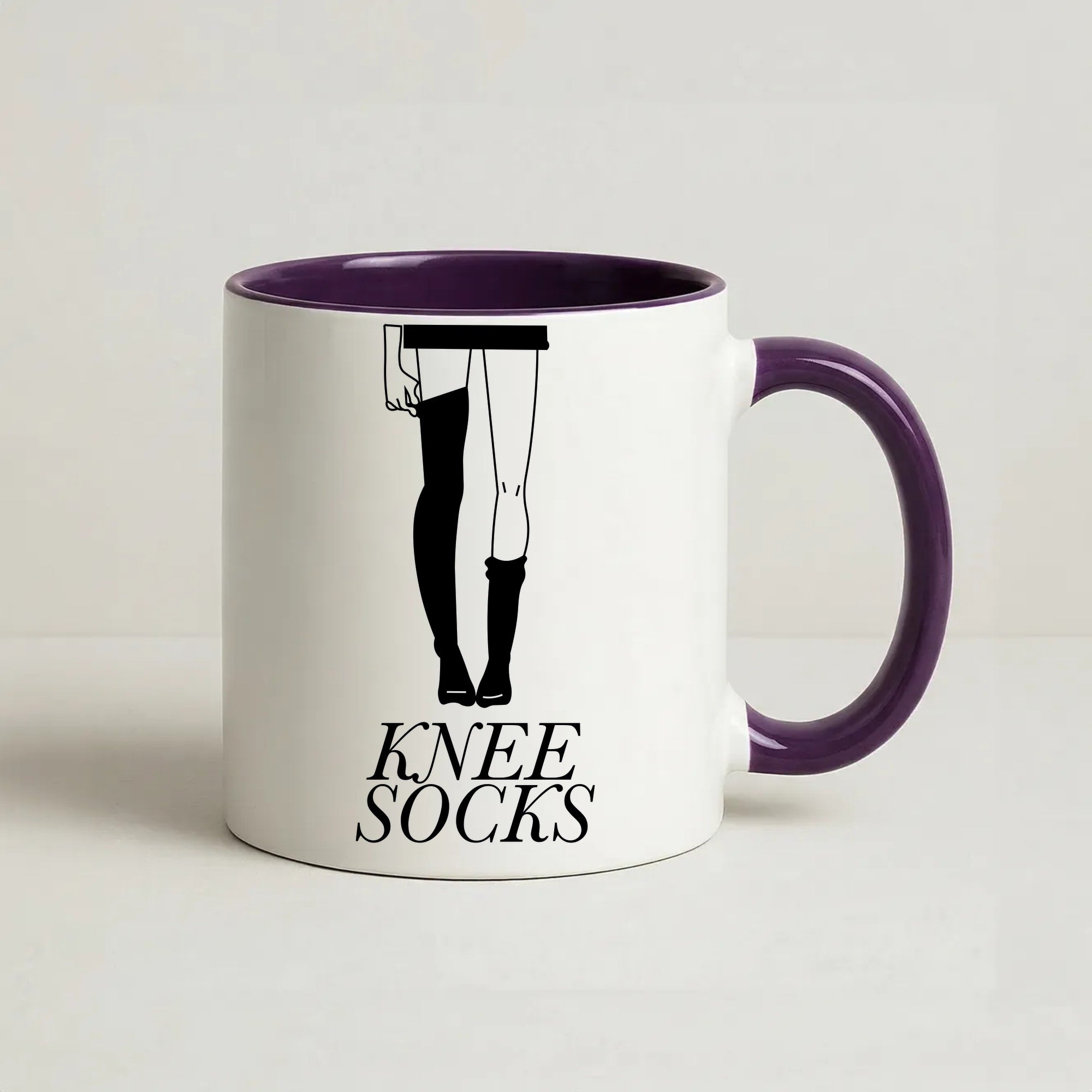 Knee Socks Coffee Purple Mug