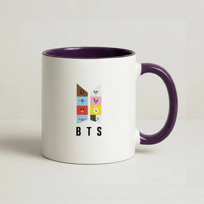 BT21 K-Pop Band Logo Coffee Purple Mug